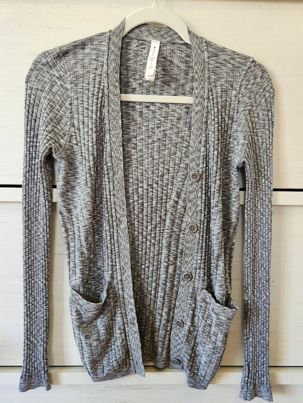 Athleta Revolve Cardigan Sweater Heather Gray Sz XS